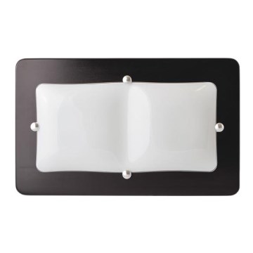 Vägglampa 2xE27/20W/230V wenge/bok