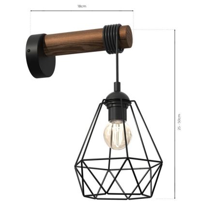 Vägglampa  ACERO 1xE27/60W/230V