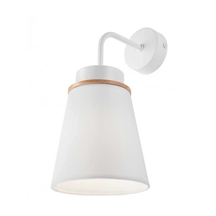 Vägglampa AGUSTINO 1xE27/60W/230V vit/bok