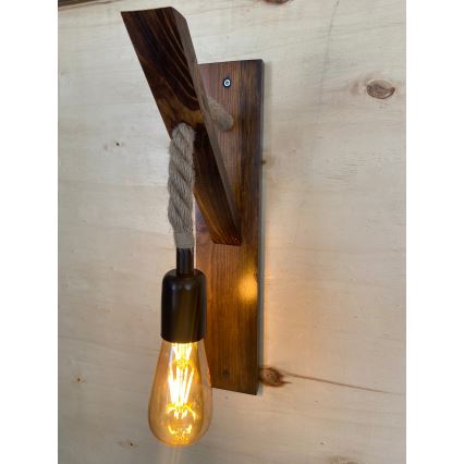 Vägglampa AHSAP 1xE27/40W/230V furu/valnöt