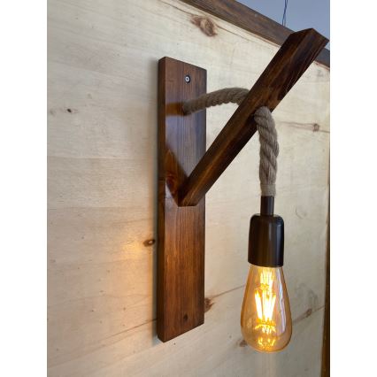 Vägglampa AHSAP 1xE27/40W/230V furu/valnöt