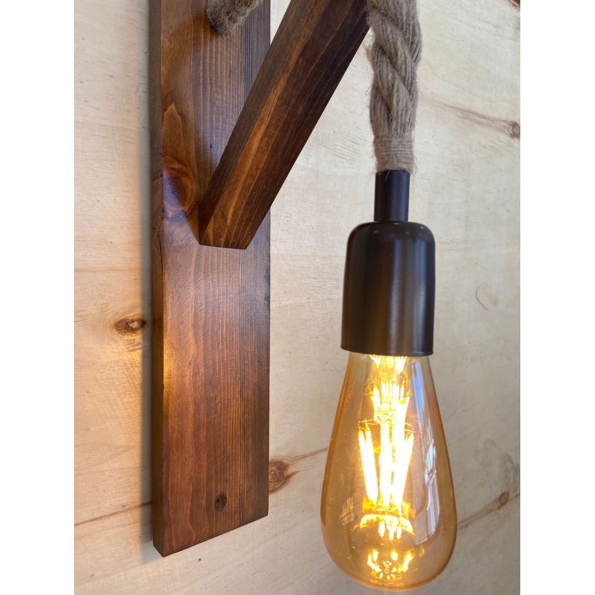 Vägglampa AHSAP 1xE27/40W/230V furu/valnöt
