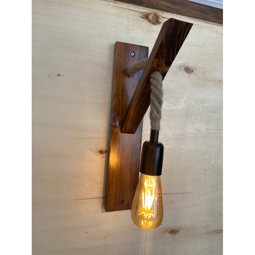 Vägglampa AHSAP 1xE27/40W/230V furu/valnöt