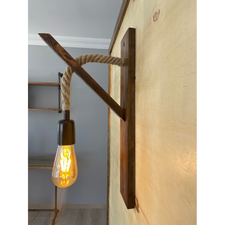 Vägglampa AHSAP 1xE27/40W/230V furu/valnöt