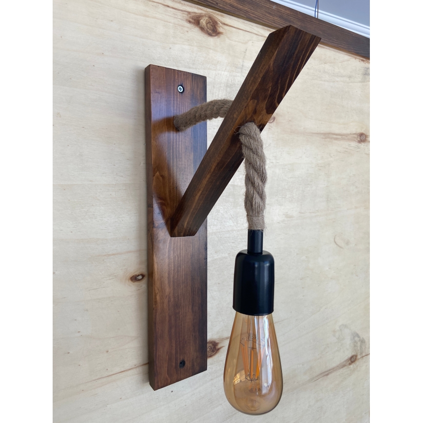 Vägglampa AHSAP 1xE27/40W/230V furu/valnöt