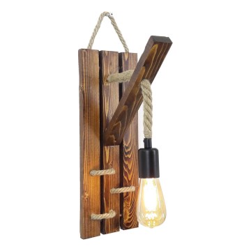 Vägglampa AHSAP 1xE27/40W/230V furu valnöt