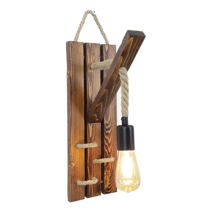 Vägglampa AHSAP 1xE27/40W/230V furu valnöt