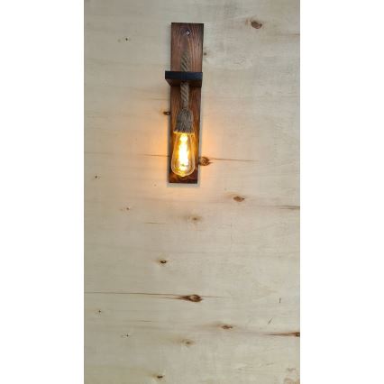 Vägglampa AHSAP 1xE27/40W/230V i furu/valnöt