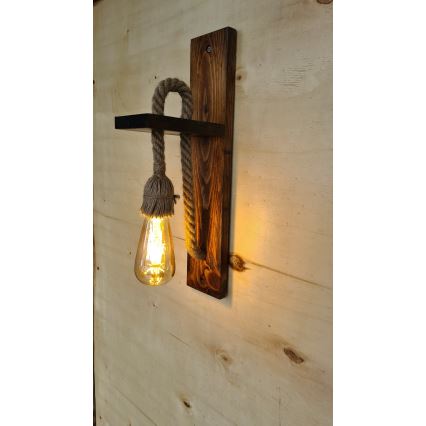 Vägglampa AHSAP 1xE27/40W/230V i furu/valnöt