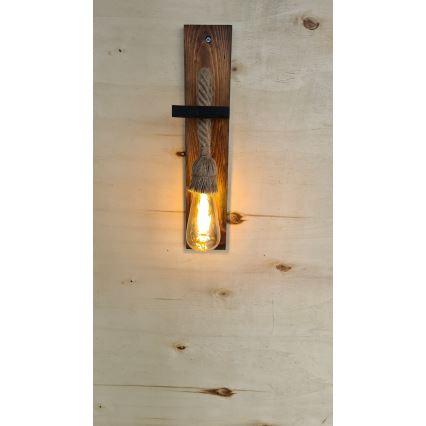 Vägglampa AHSAP 1xE27/40W/230V i furu/valnöt