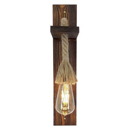 Vägglampa AHSAP 1xE27/40W/230V i furu/valnöt