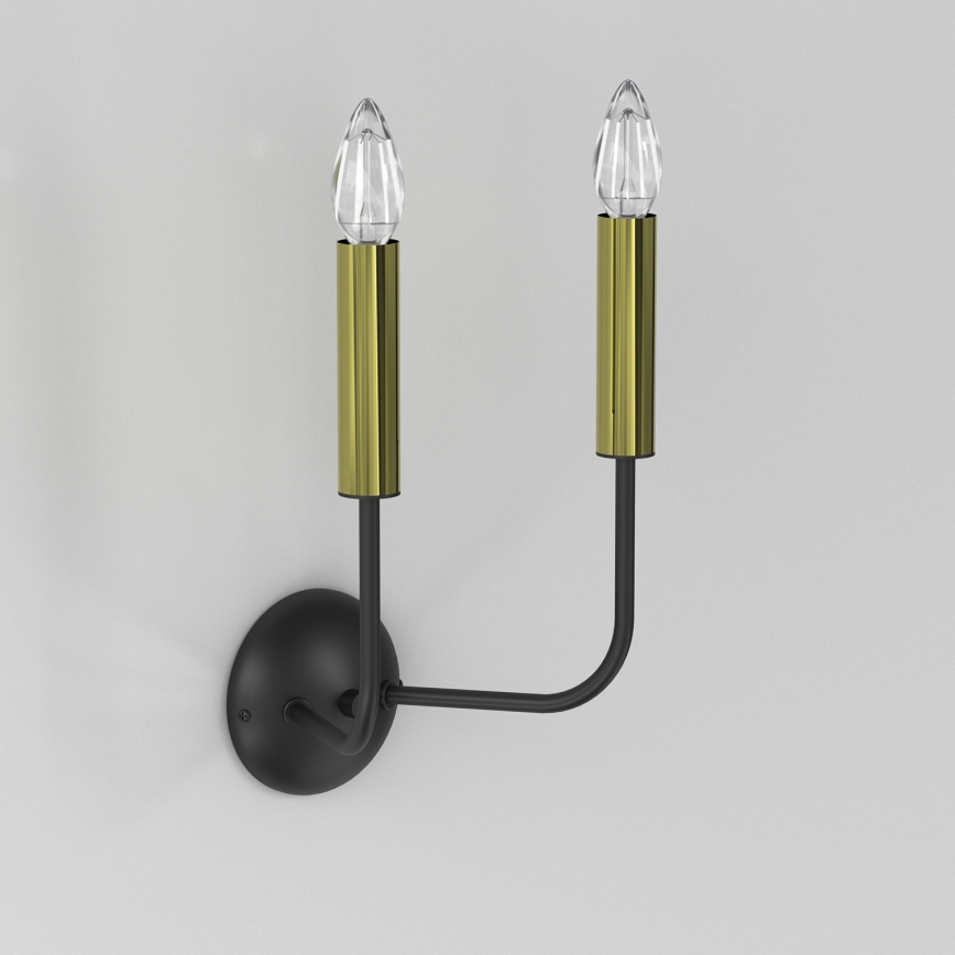 Vägglampa AKASYA 2xE14/15W/230V svart/guld