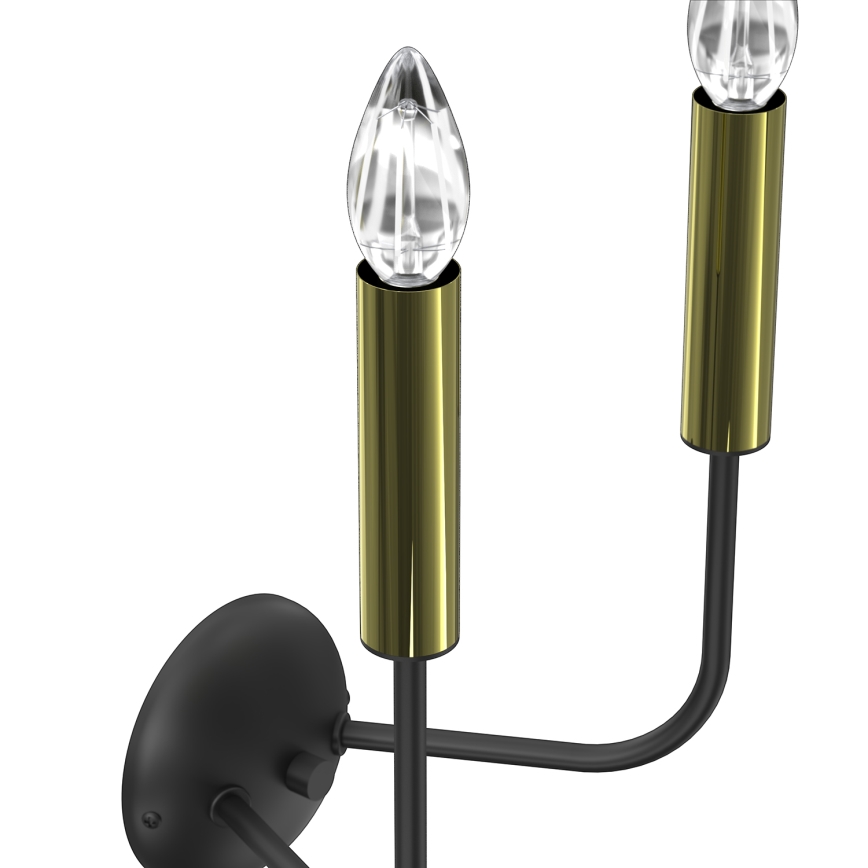 Vägglampa AKASYA 2xE14/15W/230V svart/guld