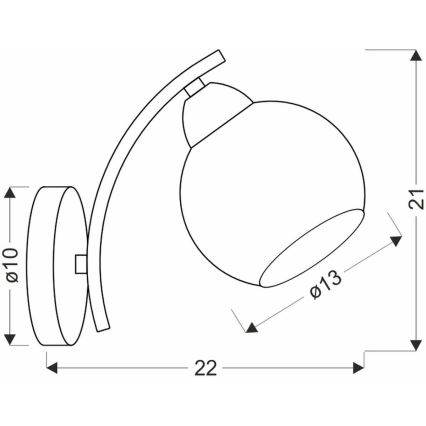 Vägglampa AMOS 1xE27/40W/230V guld