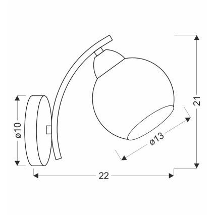 Vägglampa AMOS 1xE27/40W/230V skinande krom