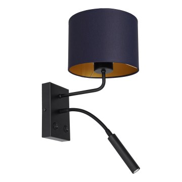 Vägglampa ARDEN 1xE27/60W+1xG9/8W/230V blå