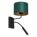 Vägglampa ARDEN 1xE27/60W+1xG9/8W/230V grön/guld