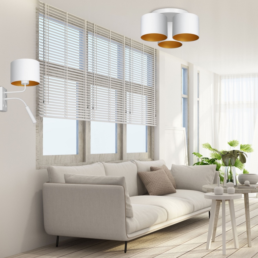 Vägglampa ARDEN 1xE27/60W+1xG9/8W/230V vit/guld