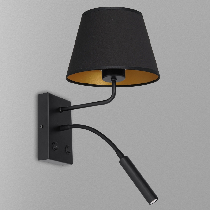 Vägglampa ARDEN 1xE27/60W/230V + 1xG9/8W svart/guld