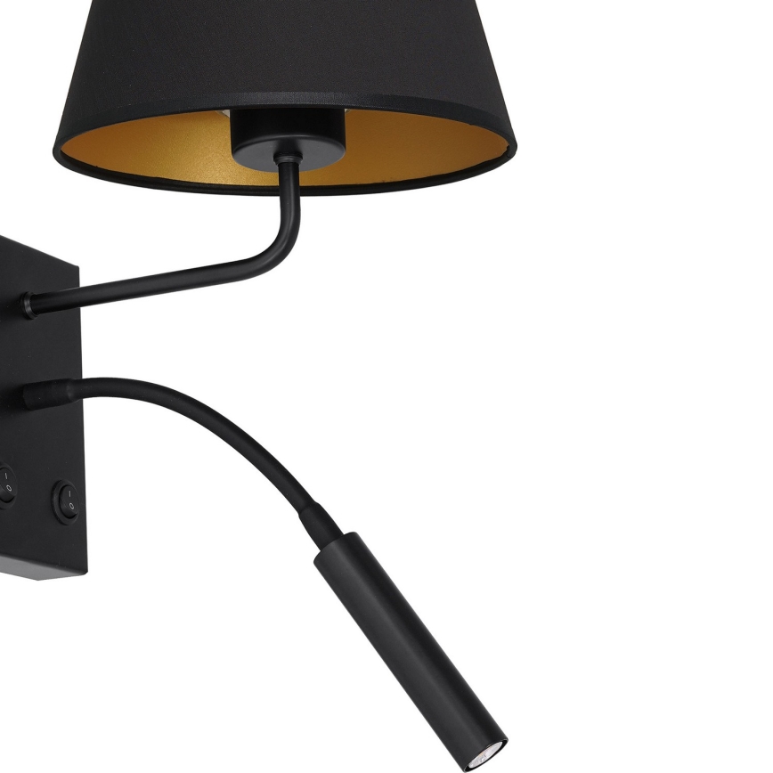 Vägglampa ARDEN 1xE27/60W/230V + 1xG9/8W svart/guld