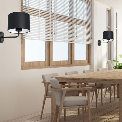 Vägglampa ARDEN 1xE27/60W/230V svart/vit