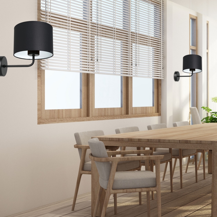 Vägglampa ARDEN 1xE27/60W/230V svart/vit