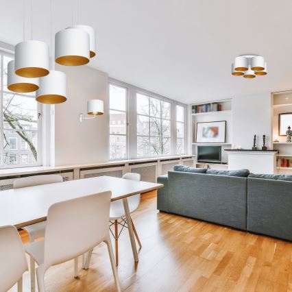 Vägglampa ARDEN 1xE27/60W/230V vit/guld