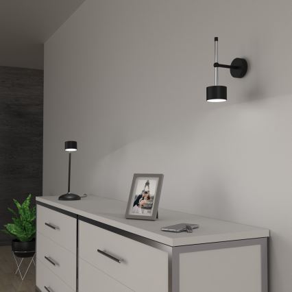 Vägglampa ARENA 1xGX53/11W/230V svart/skinande krom