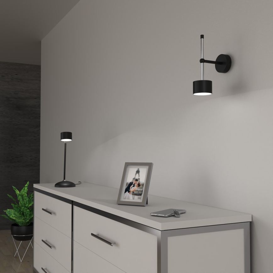 Vägglampa ARENA 1xGX53/11W/230V svart/skinande krom