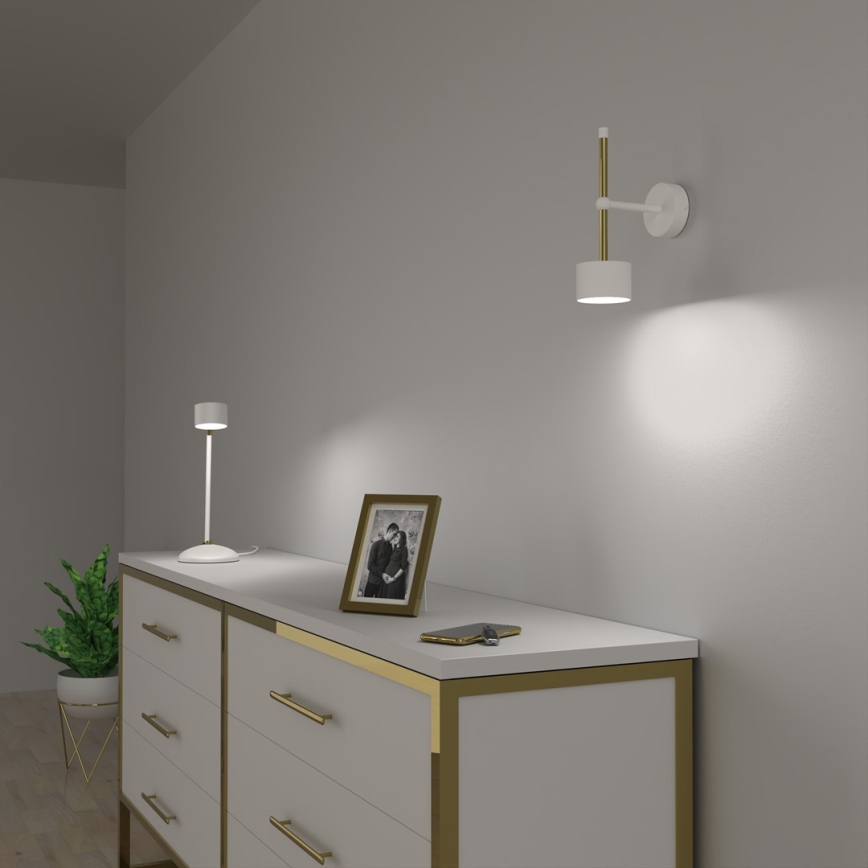 Vägglampa  ARENA 1xGX53/11W/230V vit /gyllene 
