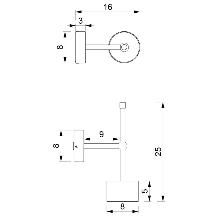 Vägglampa  ARENA 1xGX53/11W/230V vit /gyllene 