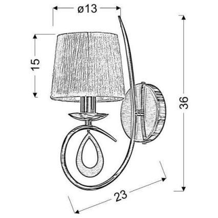 Vägglampa ARNIKA 1xE14/40W/230V skinande krom/vit