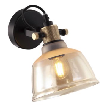 Vägglampa ASGARD 1xE27/11W/230V beige/svart/gyllene