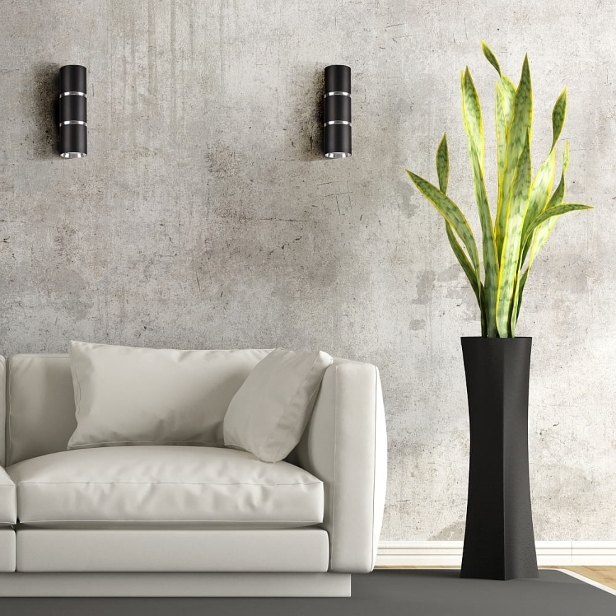 Vägglampa BAMBOO 2xGU10/10W/230V svart