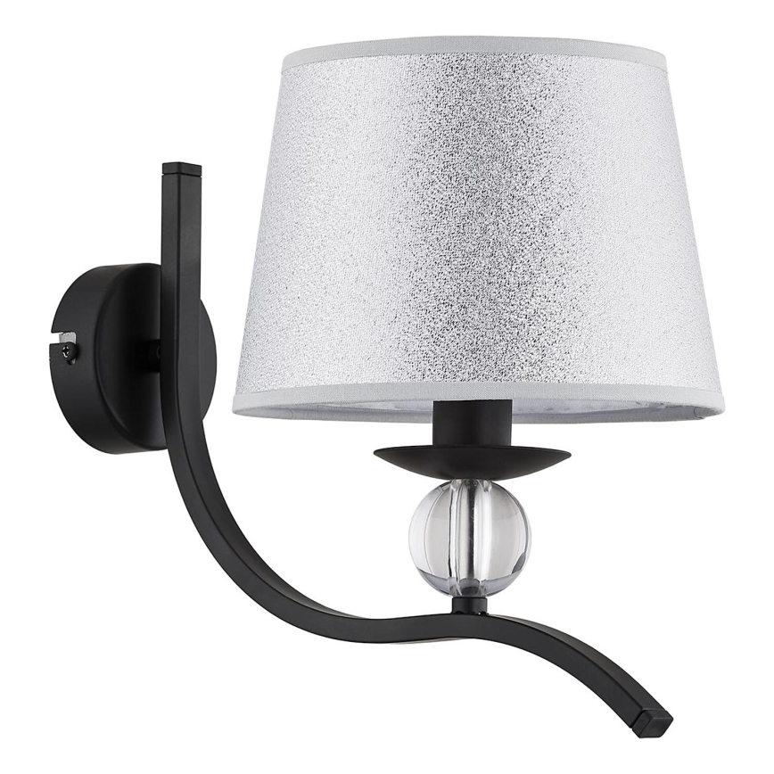 Vägglampa BARNI 1xE14/10W/230V svart/silver