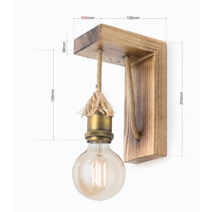 Vägglampa BASSENA 1xE27/60W/230V