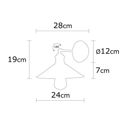 Vägglampa  BERCESTE 1xE27/40W/230V
