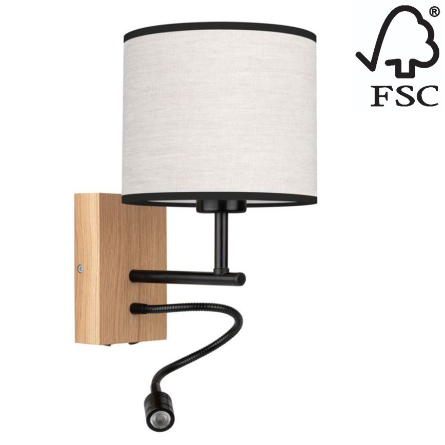 Vägglampa BOHO 1xE27/25W/230V + LED/1W/230V ek