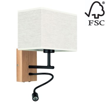 Vägglampa BOHO 1xE27/25W + LED/1W/230V ek – FSC certifierade