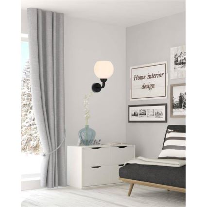 Vägglampa CALDERA 1xE27/60W/230V svart
