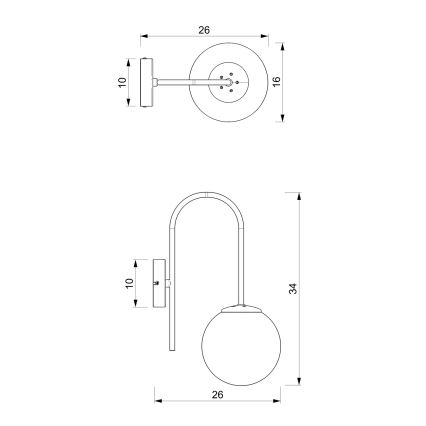 Vägglampa CAMBRIDGE 1xE14/60W/230V svart