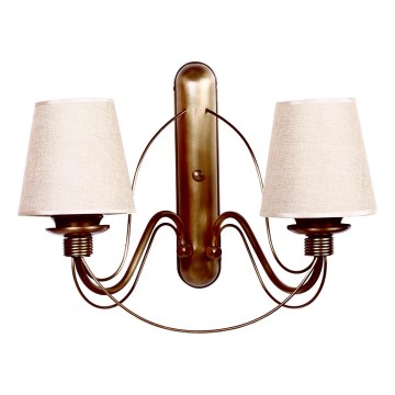 Vägglampa CLASSIC 2xE27/40W/230V brons/beige