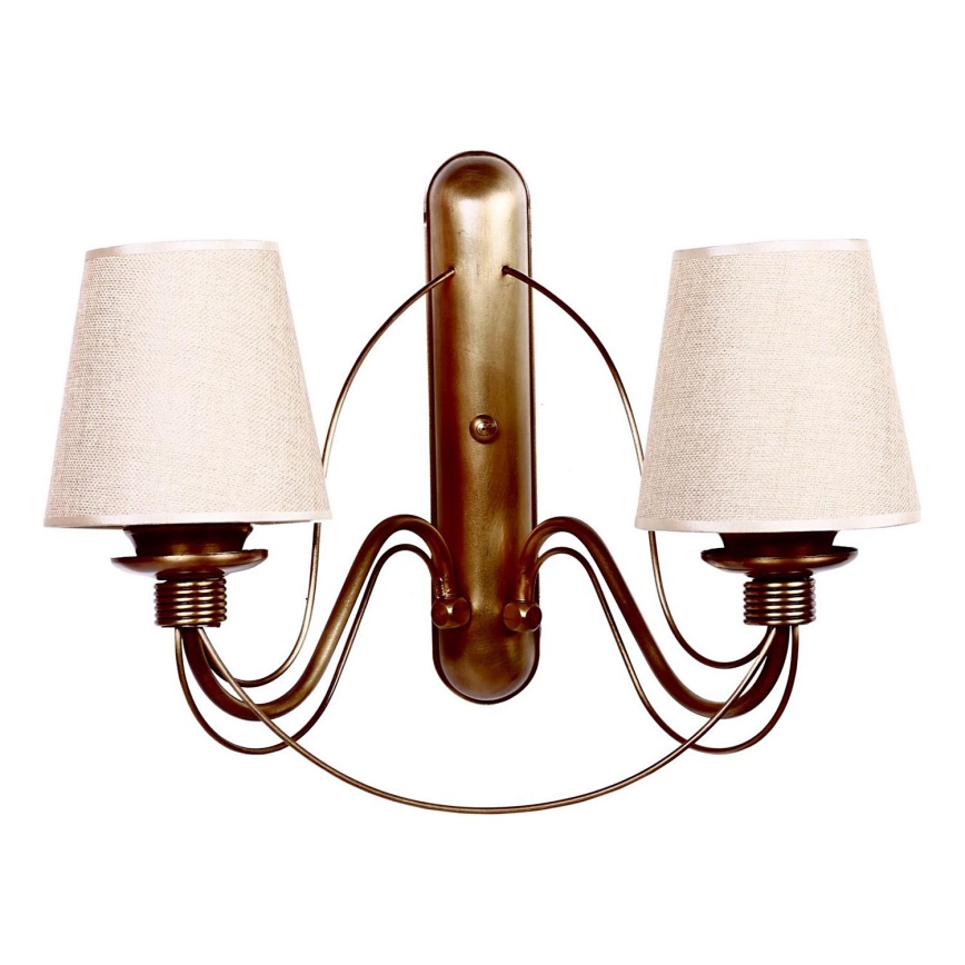 Vägglampa CLASSIC 2xE27/40W/230V brons/beige