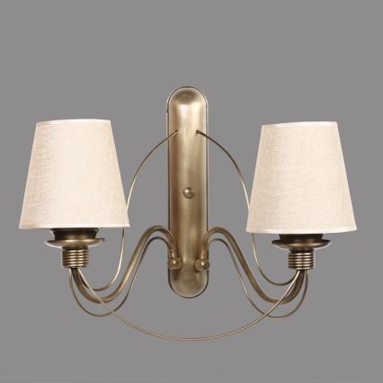 Vägglampa CLASSIC 2xE27/40W/230V brons/beige