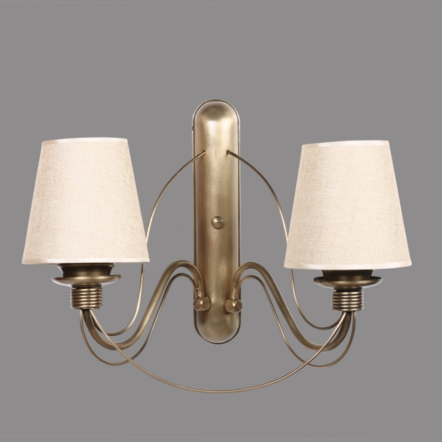 Vägglampa CLASSIC 2xE27/40W/230V brons/beige