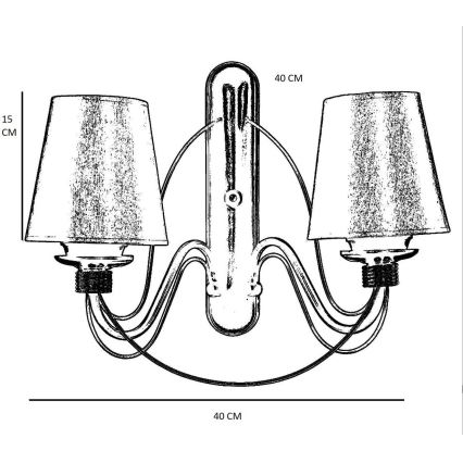 Vägglampa CLASSIC 2xE27/40W/230V brons/beige
