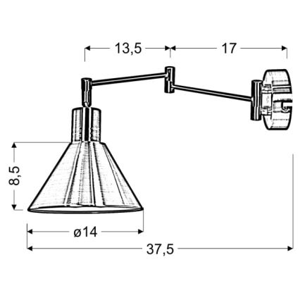 Vägglampa COPENHAGEN 1xE14/40W/230V