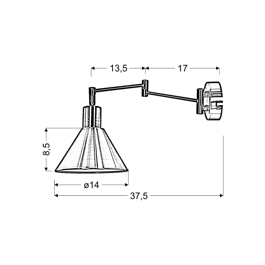 Vägglampa COPENHAGEN 1xE14/40W/230V