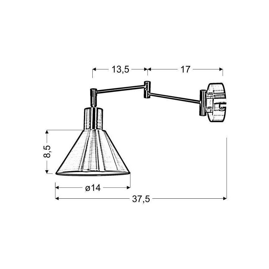 Vägglampa  COPENHAGEN 1xE14/40W/230V matt krom