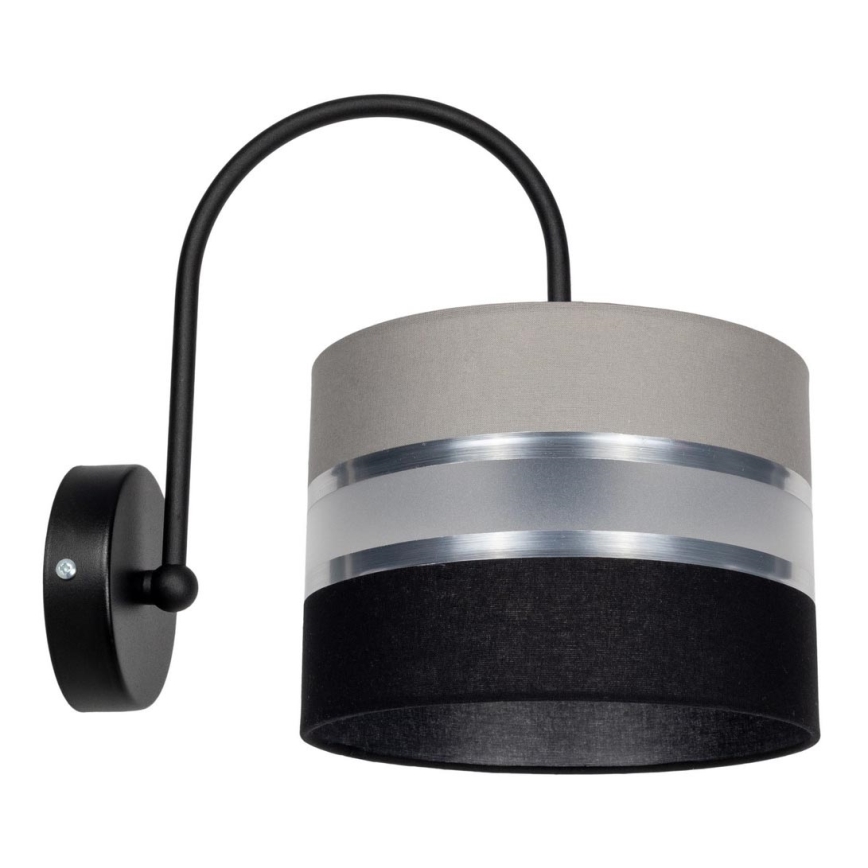 Vägglampa CORAL 1xE27/60W/230V svart/grå